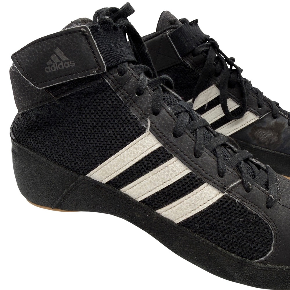 Adidas Wrestling Shoes Mens 8 Black White Mat Wizard Combat Grappling Gym